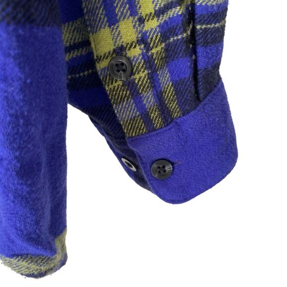 Without Walls Ikat Purple Plaid Flannel Hooded Overshirt NWTs size Large - Picture 7 of 13